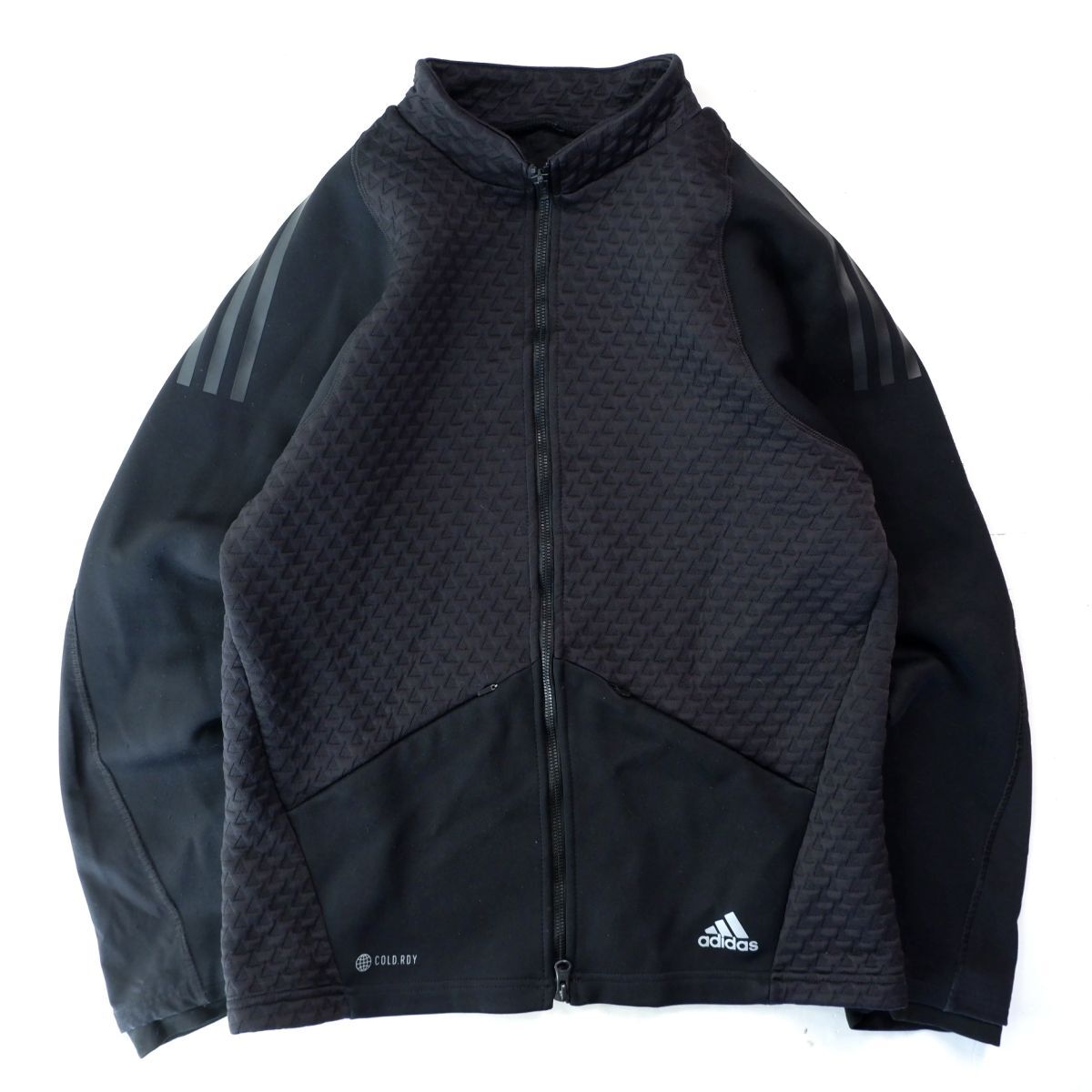 国内正規品★ adidas GOLF アディダス ゴルフ レディース COLD.RDY ファブリック ミックス 長袖フルジップ ジャケット黒 ゴルフウェア