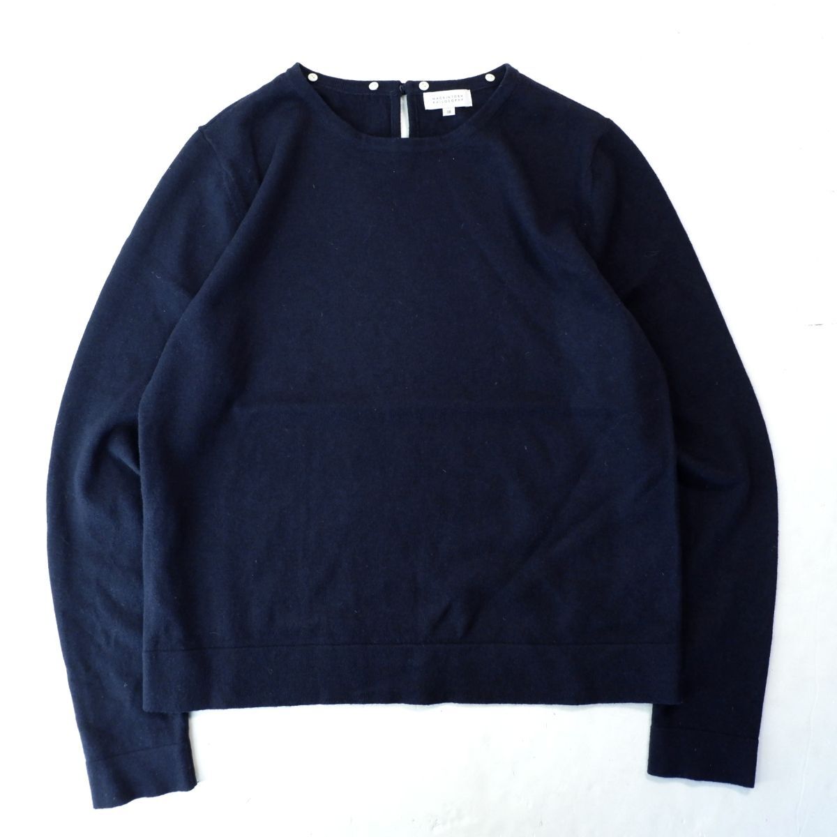 国内正規品★ MACKINTOSH PHILOSOPHY マッキントッシュ フィロソフィー レディース ウール混 丸首 カットソー 長袖 ネイビー 38サイズ