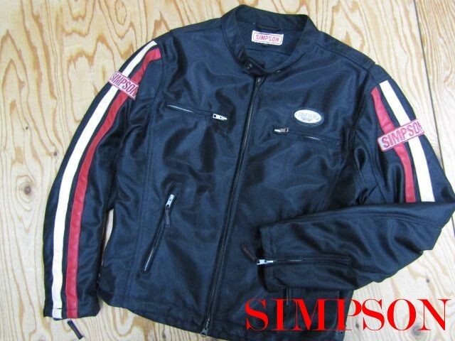★シンプソン SIMPSON★メンズ メッシュライディングジャケット ブラック★R80201028B