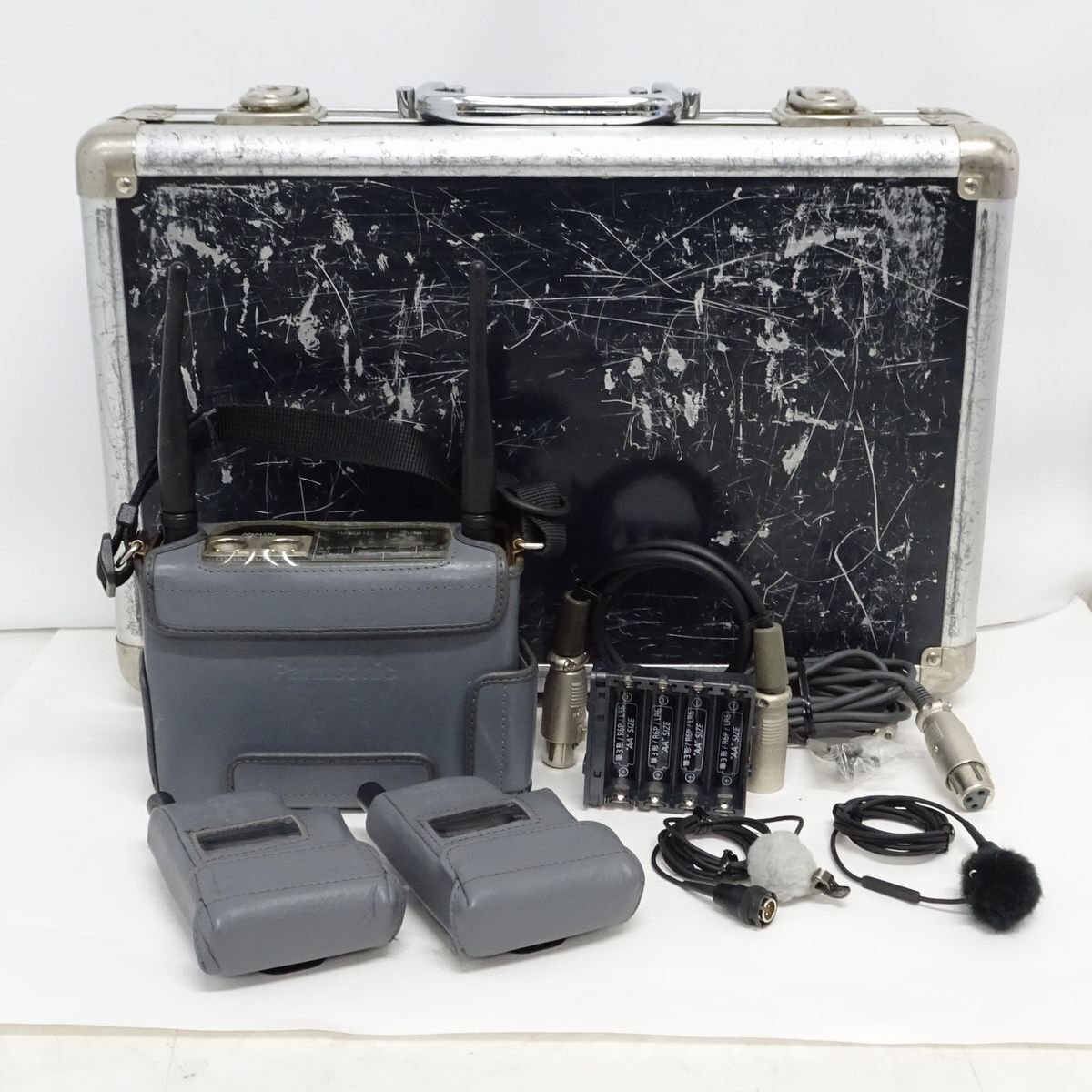 Panasonic RAMSA WX-DR131 A/B両対応 受信 + WX-DT135 *2個 800MHz帯 デジタルワイヤレス送受信機セット【中古/通信OK/動作品】#439995-7