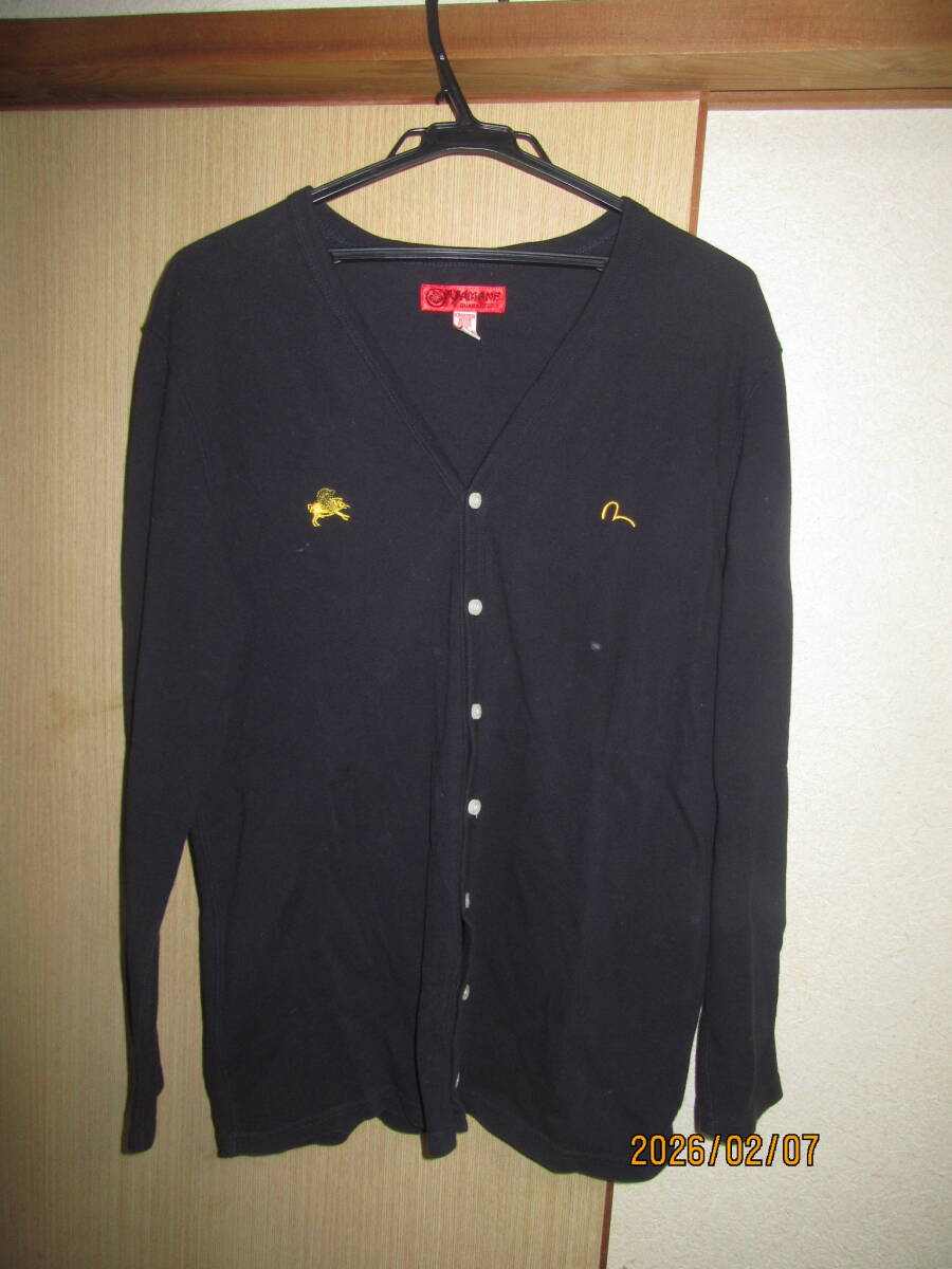 送料無料　EVISU 国内正規品　YAMANE 鹿の子地 カーディガン 羽豚 カモメ刺繍 ヤマネ エヴィス メンズ