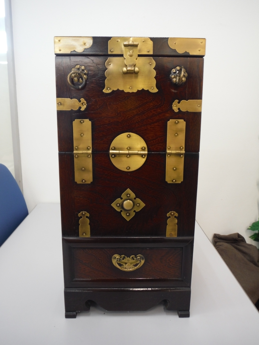 ○BFb　李朝家具　アンティーク　小箪笥　H600xW290xD270　中古　鳥取県　引取歓迎