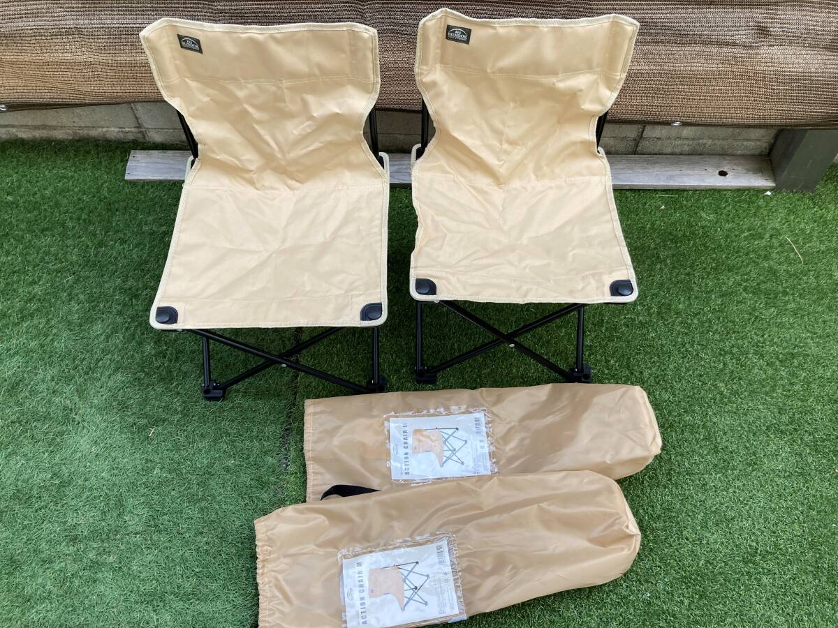 BUNDOK バンドック　アクションチェアM　BD-138　折りたたみチェア　２脚　耐荷重　60ｋｇ　アウトドア　