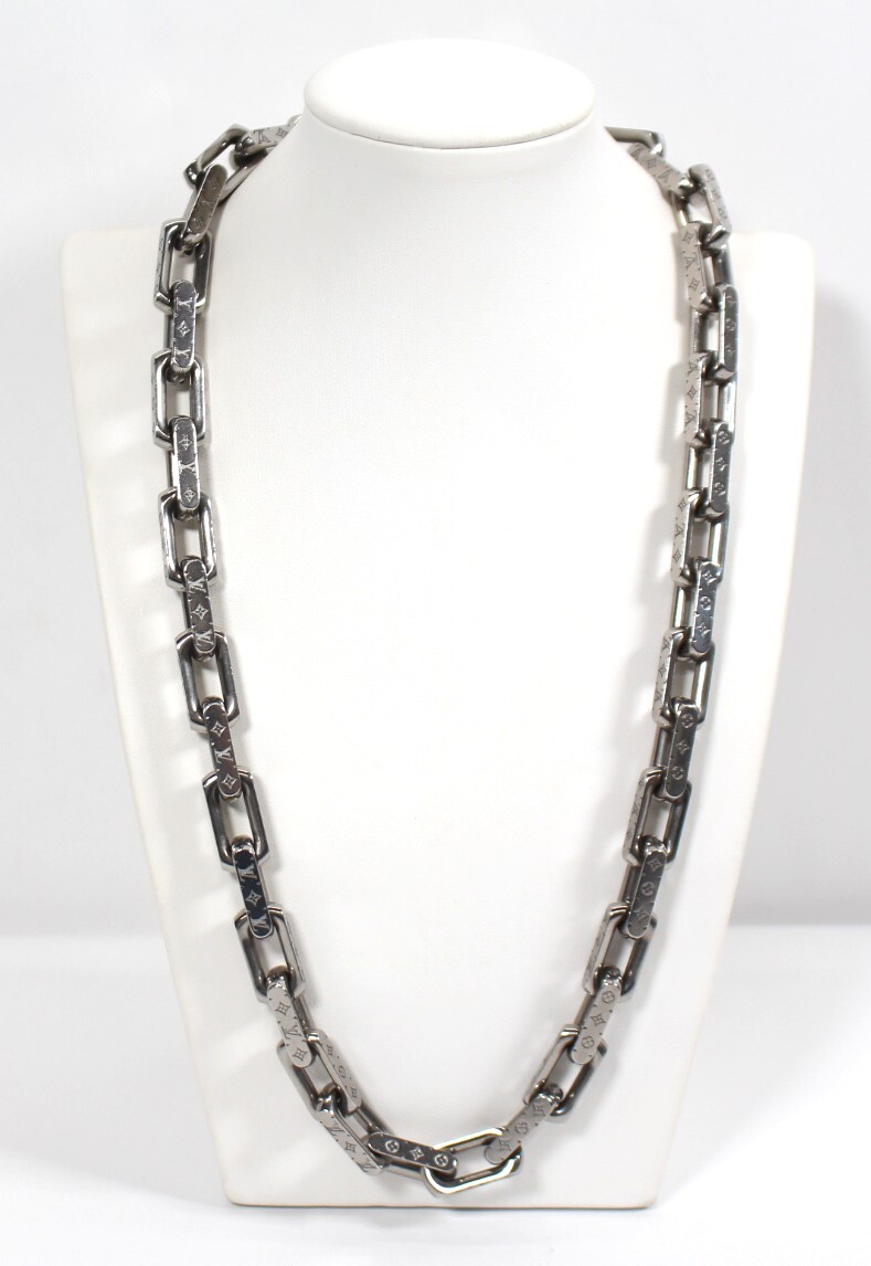 Y7152#◆中古品◆LV ルイ・ヴィトン コリエ チェーン ネックレス モノグラム M00307 シルバーカラー