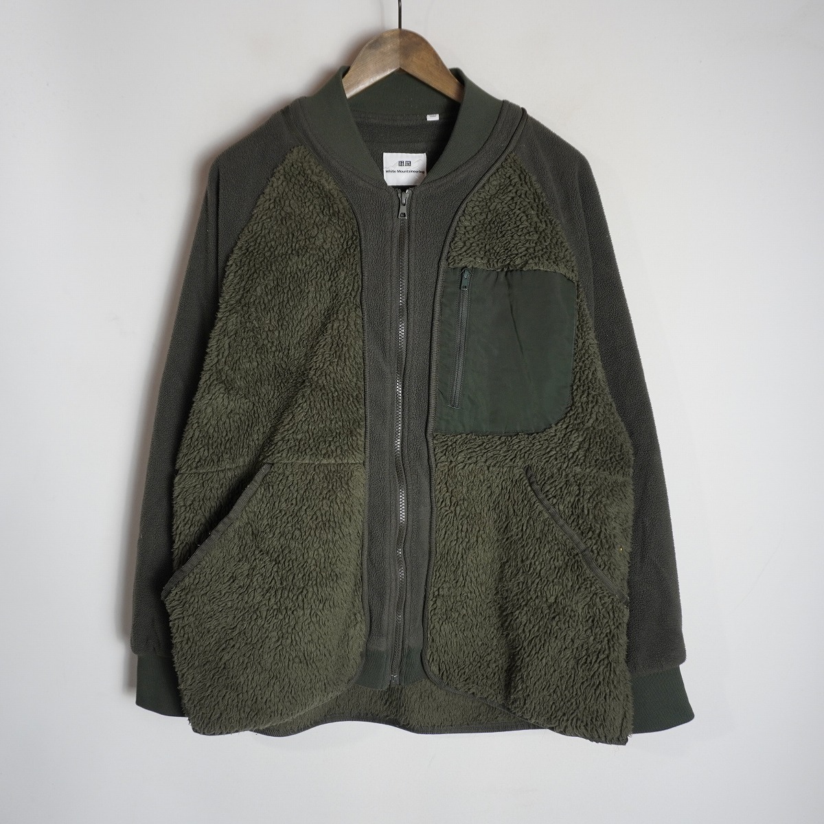 UNIQLO ユニクロ × White Mountaineering ホワイトマウンテニアリング フリース オーバーサイズ ジャケット 341-442882 緑 L 838Q★4