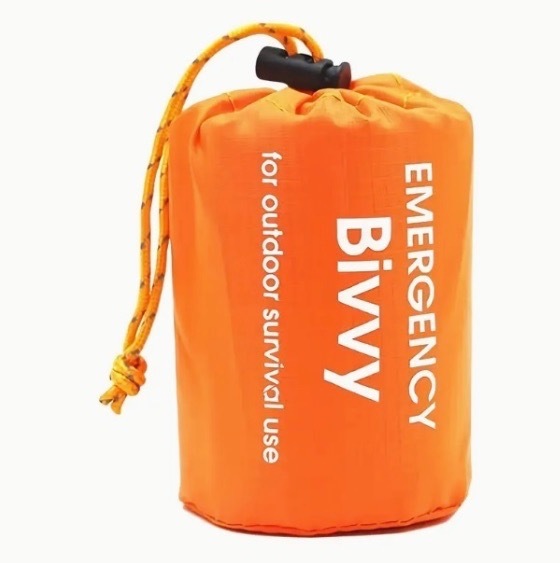 【色：オレンジ】Bivvy アルミフィルム救急寝袋　アウトドア　災害