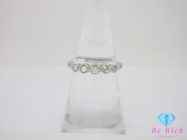 Pt950 プラチナ ダイヤモンド 0.20ct ストレッチ リング 指輪 10 ～ 25 号 伸縮 メレ 宝石 アクセサリー 【中古】【送料無料】 th14284