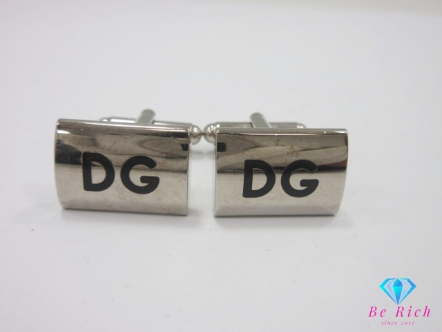 ドルチェ ＆ ガッバーナ Dolce & Gabbana カフス カフリンクス ロゴ シルバー メッキ ビジネス スーツ 小物 カフスボタン 【中古】ba3257