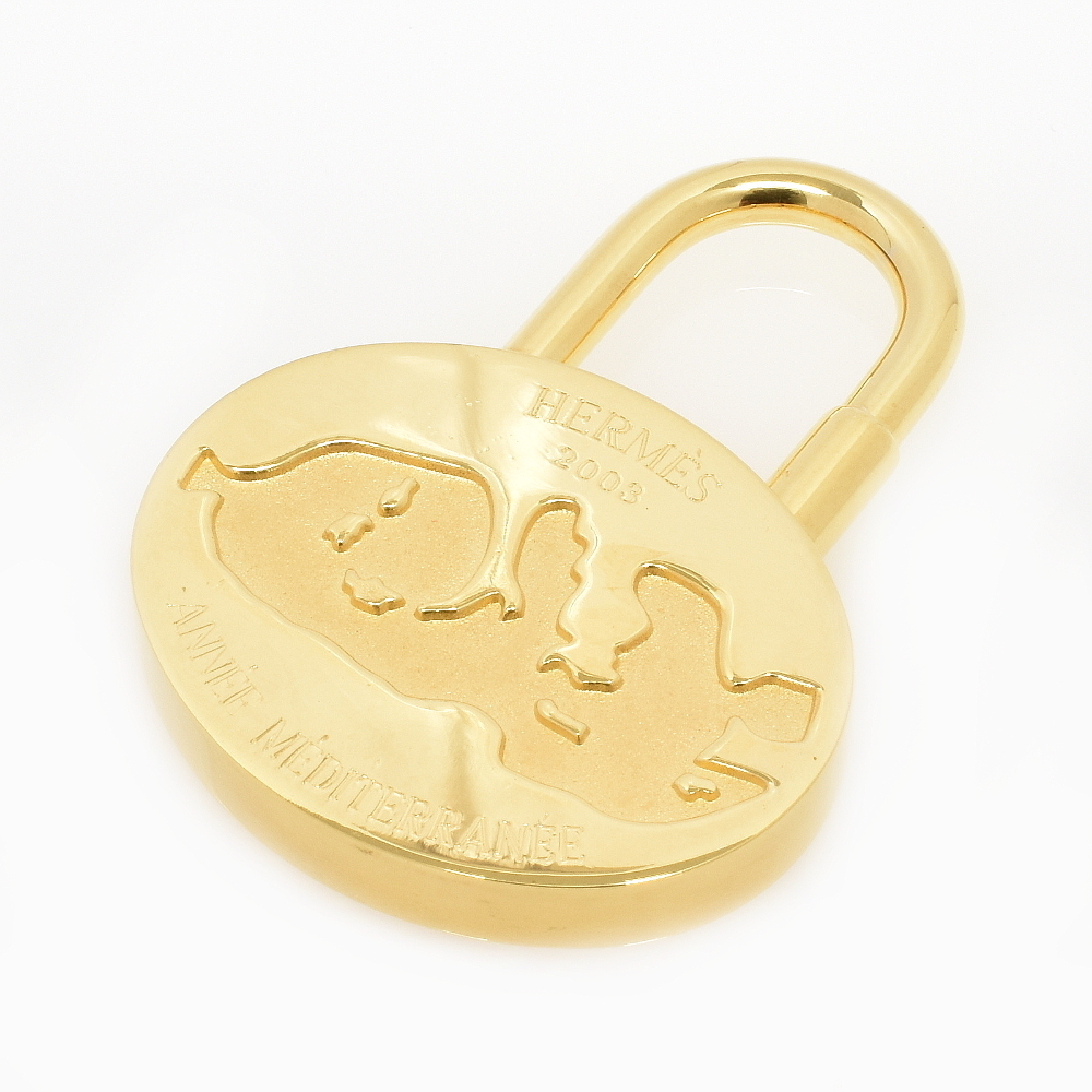 【A01035】美品 HERMES エルメス 2003年限定 地中海 カデナ ゴールド 185-00（1）