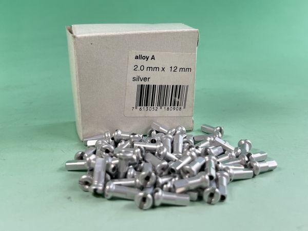 新品 DT SWISS アルミニップル 2.0×12mm シルバー 72個 30-008 DTスイス ニップル DTSWISS スイス 0222R2601/230