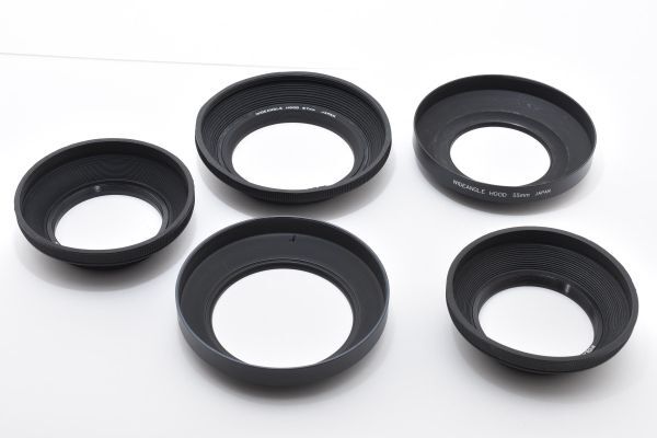 RU718★メーカー不明 WIDEANGLE HOOD 67mm x2 55mm x3 レンズフード 5個（内ラバー 3個）