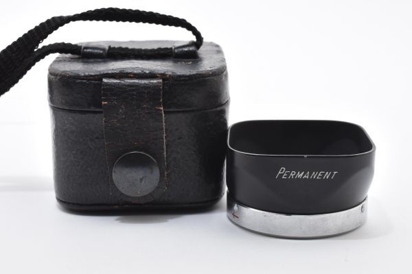 RU717★PERMANENT 角型 バヨネット式 メタル レンズ フード 二眼レフ ケース 蓋外れ
