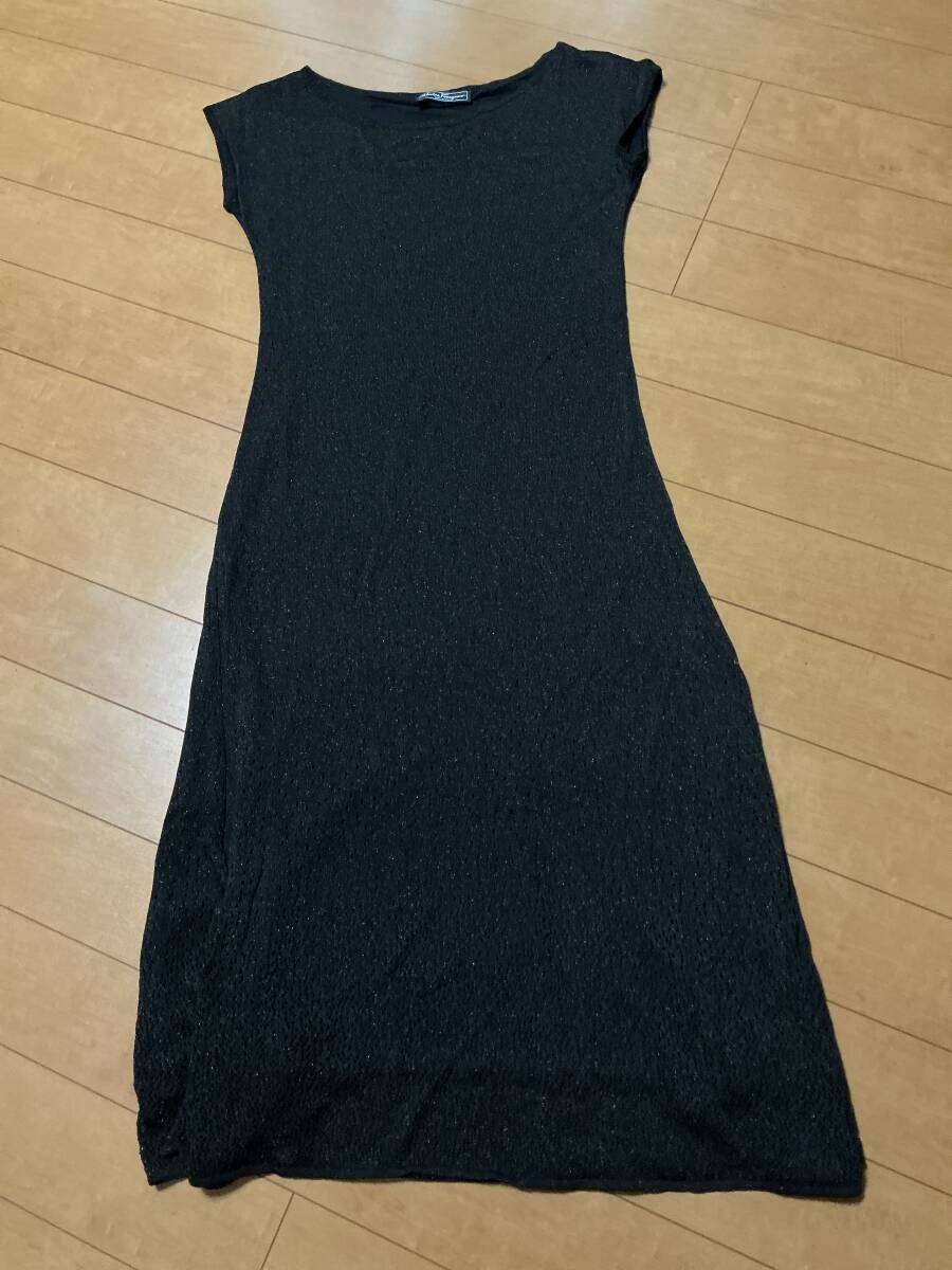 美品　フェラガモ　ニット　ワンピース　ブラック　XL
