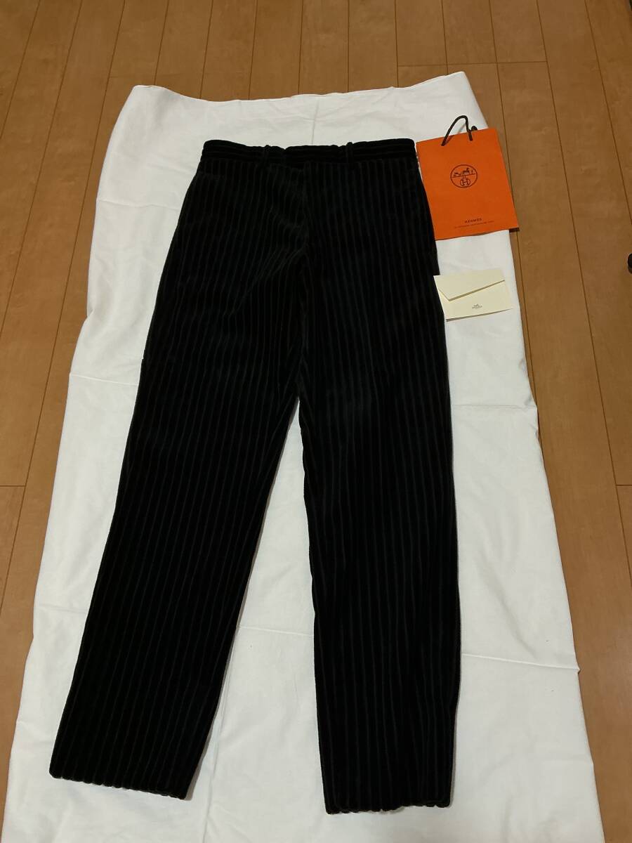 極美品　HERMES エルメス　レディースパンツ　ブラック　綿　厚手　男女可