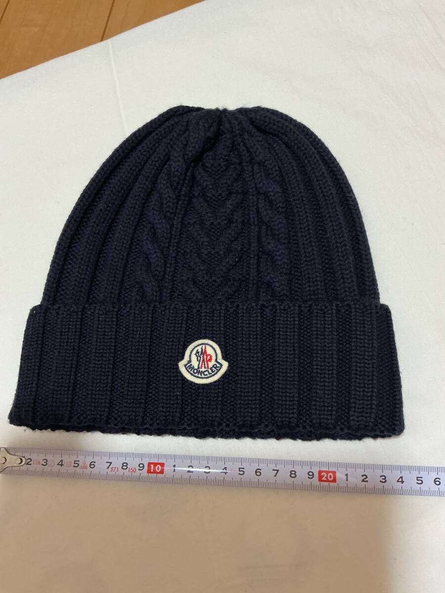 極美品　MONCLER モンクレール　帽子　ニット　ネイビー　ウール