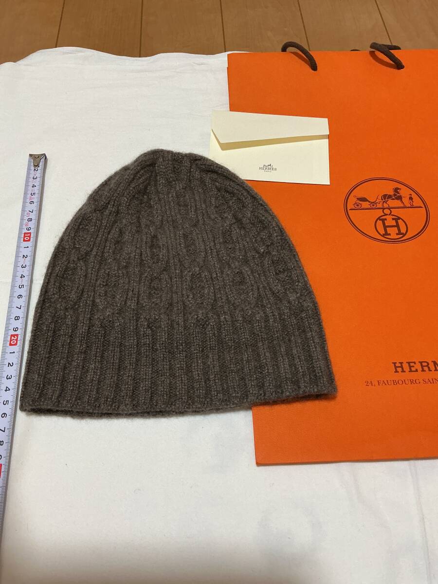 極美品　HERMES エルメス　ニット帽子　S カシミヤ　男女可
