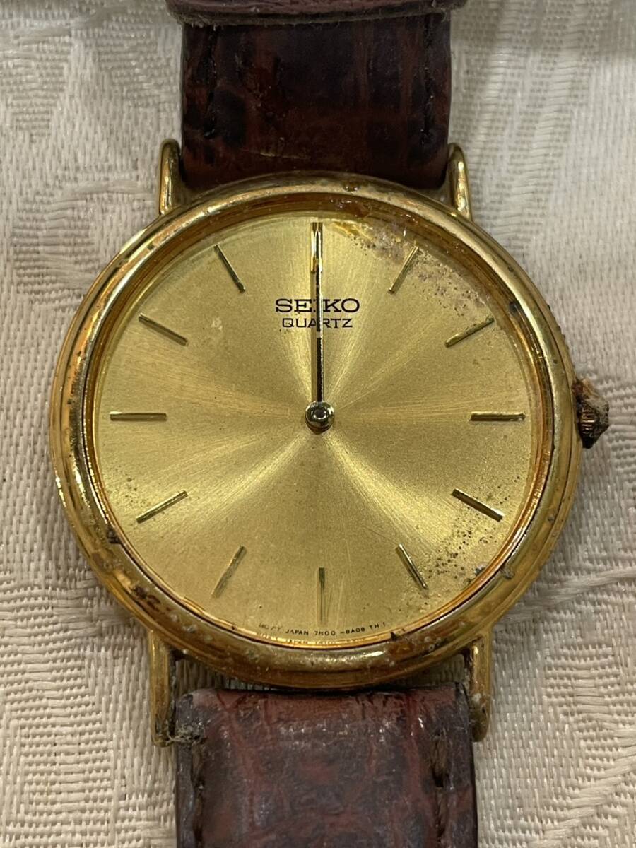 不動（テスターOK)SEIKO セイコー 7N00-8A00 QZ 腕時計