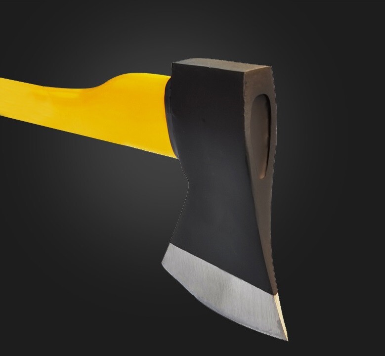 送料690円　薪割り　斧　大型　本格的　アウトドア　キャンプ　全長38cm 　握りやすいラバーグリップ　刃渡り広いので切れ味抜群