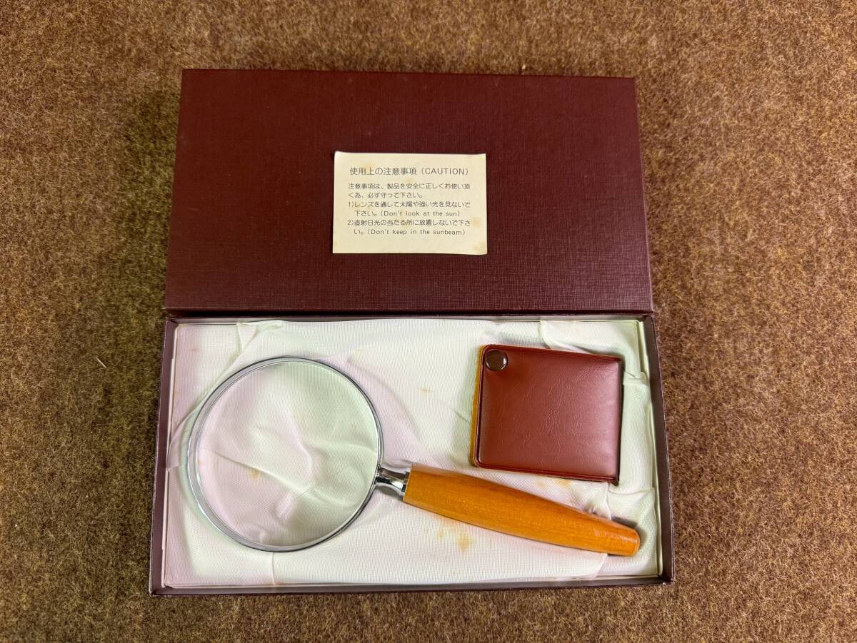 60 a1 MR080208-4／ウッドハンドルーペ 拡大鏡 携帯用 セット 虫眼鏡 スリム 木製 トラベルサイズ ポータブル ポケット レタパプラスOK