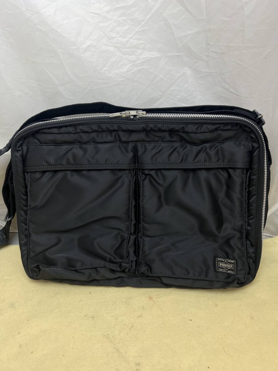 【美品】ポーター PORTER TANKER タンカー ショルダーバッグ（XL）黒 A4収納可能 マチ拡張　ブラック色