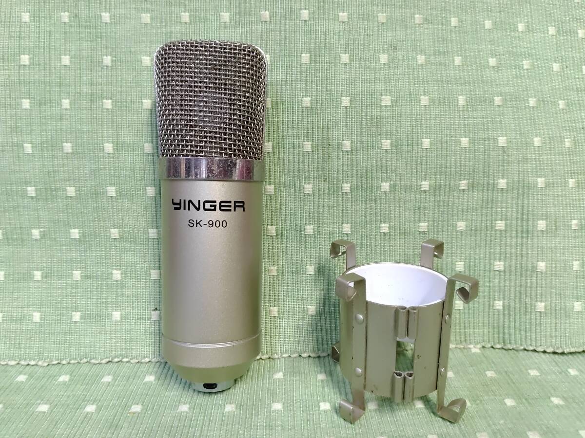 ＹＩＮＧＥＲ「ＳＫ－９００」マイク本体３ピン＋ホルダーセット（中古品）レコーディング無線機トランシーバー