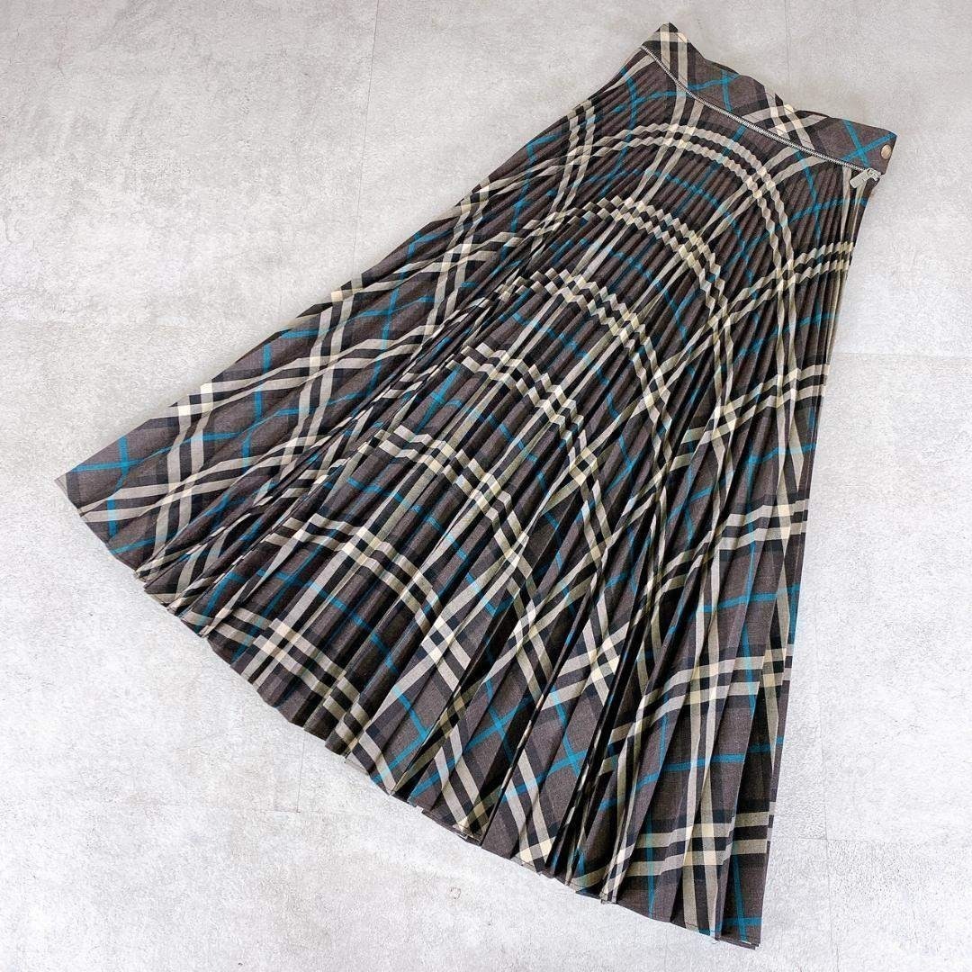BURBERRY バーバリー チェック柄 プリーツ ロングスカート UK4