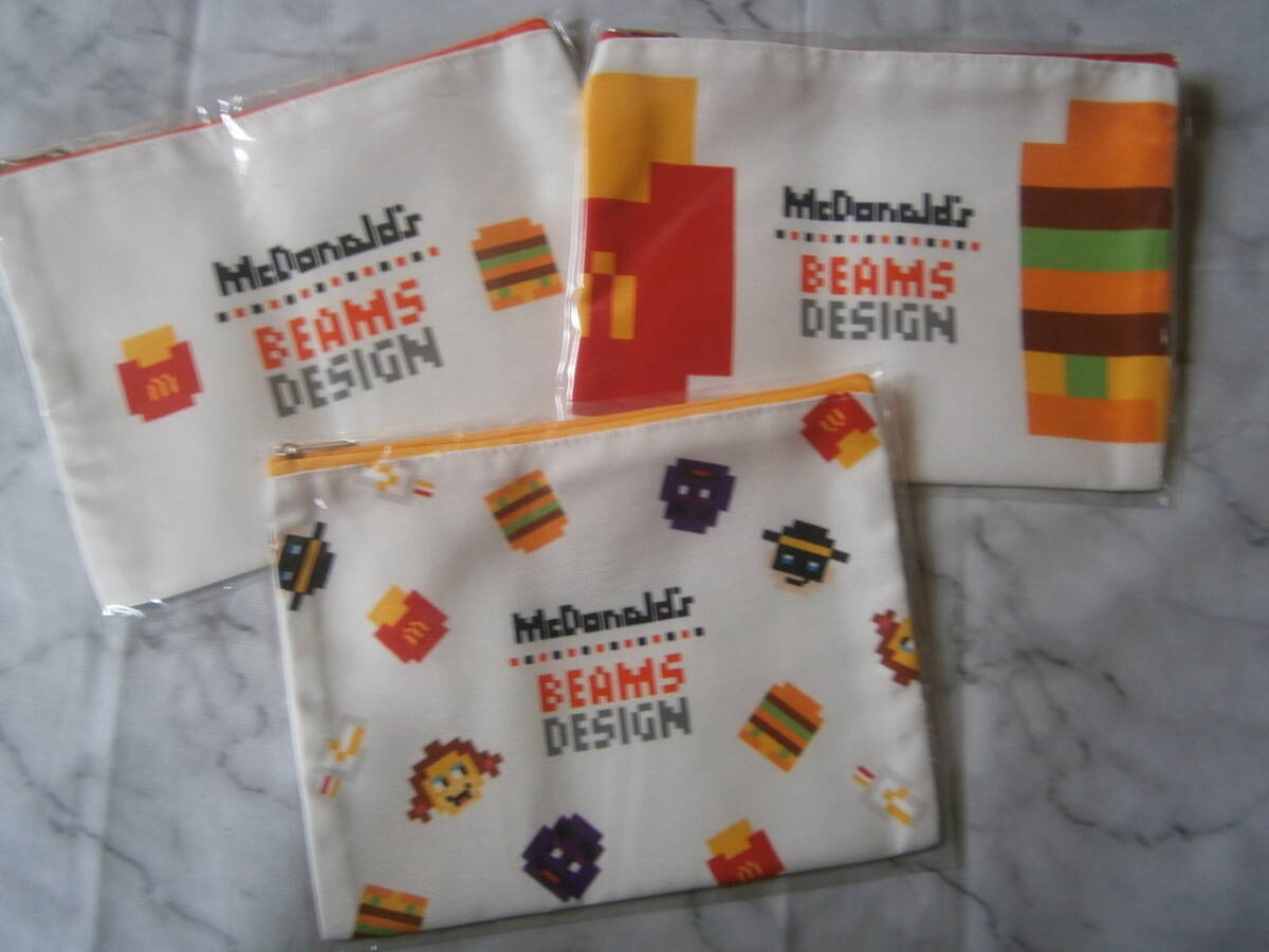 ●●●●マクドナルド●ポーチ●3種●福袋●マック●BEAMS DESIGN●非売品●●●●