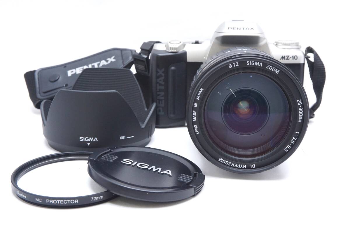 ▽PENTAX ペンタックス MZ-10 / SIGMA ZOOM 28-300ｍｍ F3.5-6.3 (レンズキャップ・フィルター・フード付) 訳あり