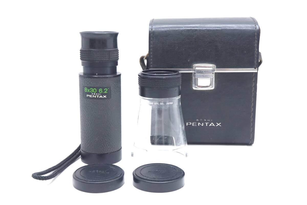 ▽ASAHI PENTAX アサヒ ペンタックス 8×30 6.2°. 単眼鏡 (キャップ・ケース付) ジャンク品扱い
