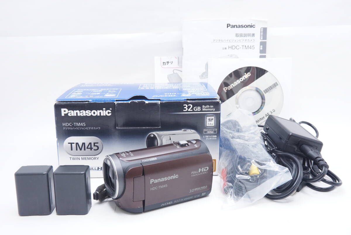 ▽Panasonic パナソニック HDC-TM45 デジタルハイビジョンビデオカメラ (バッテリー・充電コード・取説・元箱付)