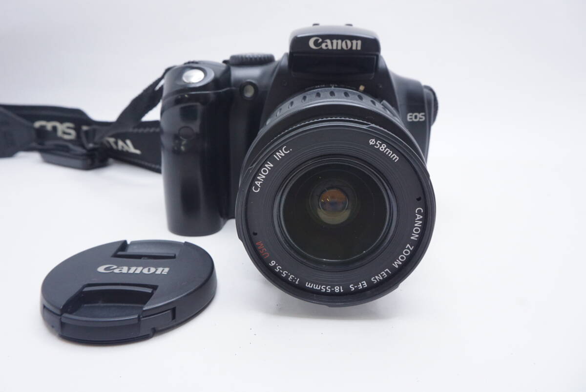 ○Canon キャノン EOS Kiss Digital / EF-S 18-55mm F3.5-5.6 USM (レンズキャップ・バッテリー・リモコン・ストラップ付) 訳あり