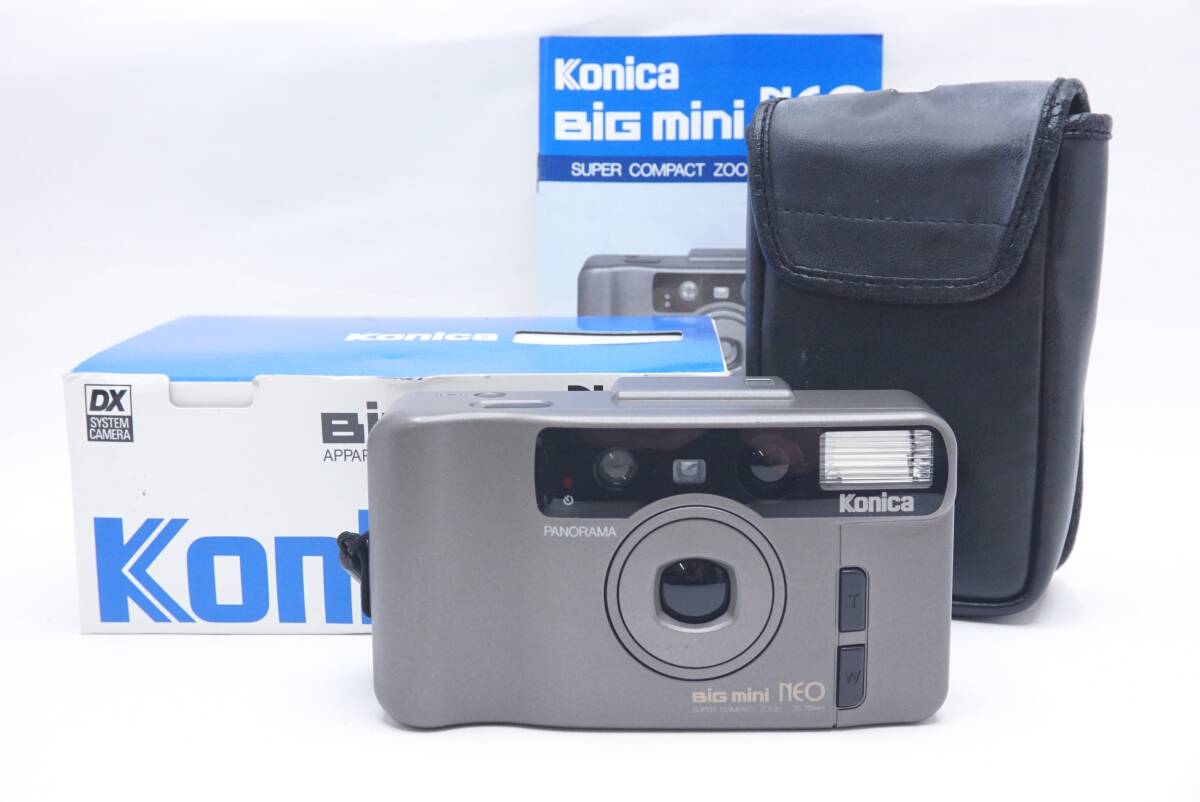 ▽Konica コニカ BIG mini NEO コンパクトフィルムカメラ(ケース・取説・元箱付)