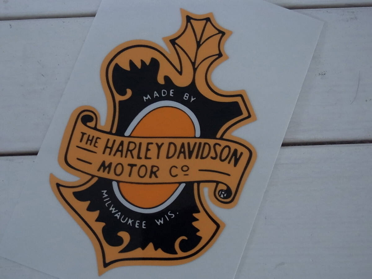ハーレー初期OAK LEAFオークリーフ★デカール★ステッカー黒橙