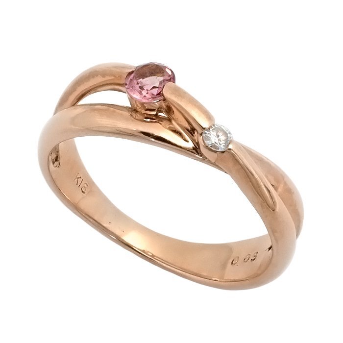 【新品仕上げ済/SAランク】K18PG ダイヤモンド 指輪 0.03ct 2.7g 7号 ピンクゴールド 18金 リング ジュエリー アクセサリー 送料880円