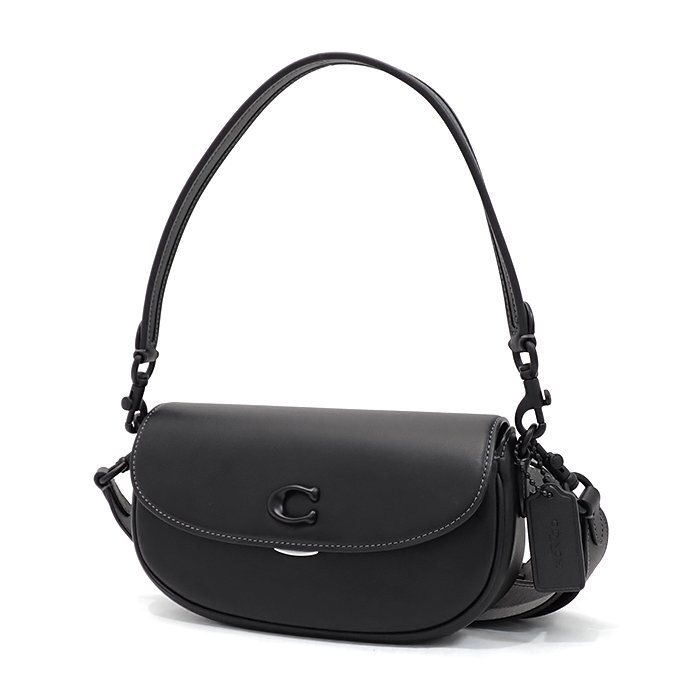 【新品同様/SAランク】コーチ(COACH) エミー サドル バッグ 23 CR667 レザー ブラック 2WAYショルダーバッグ 斜め掛け 肩掛け 保存袋 箱