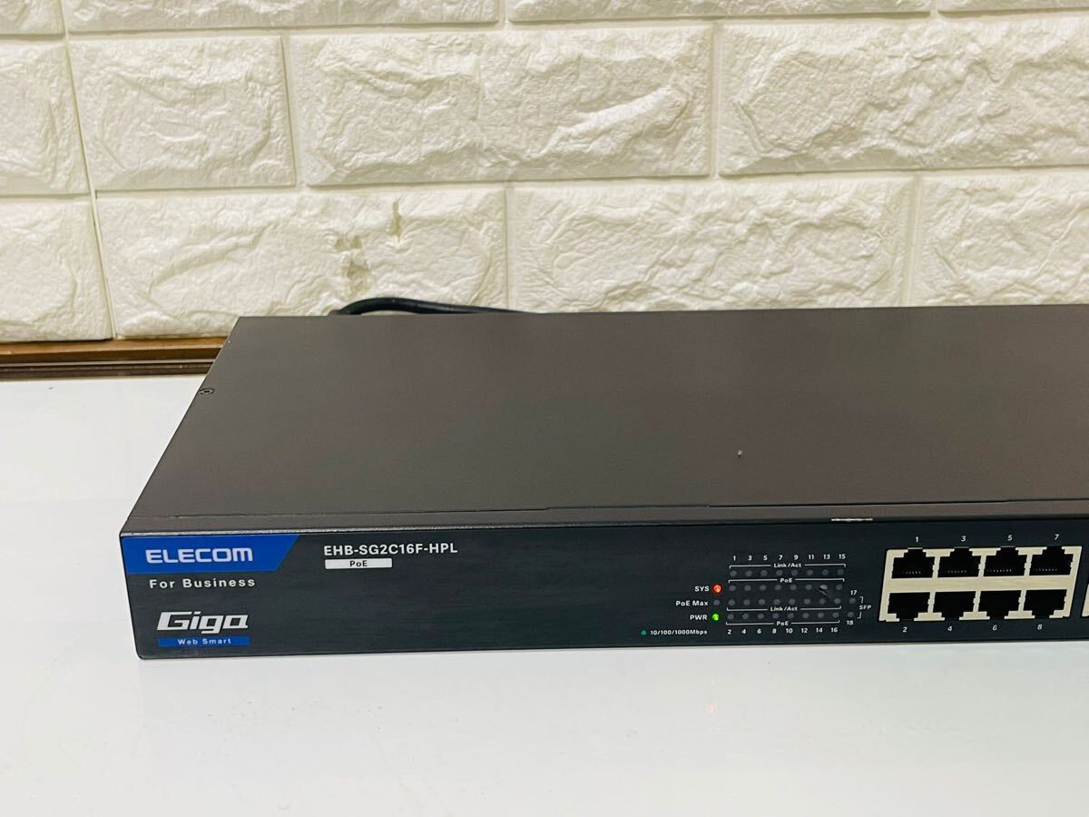 (1) ELECOM エレコム Giga スイッチングハブ EHB-SG2C16F-HPL ネットワークハブ 動作品