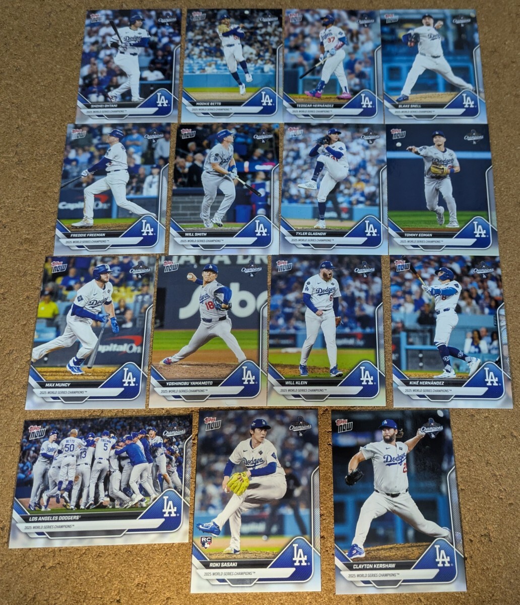 2025 Topps Now World Series Champions　ベースカード15枚セット