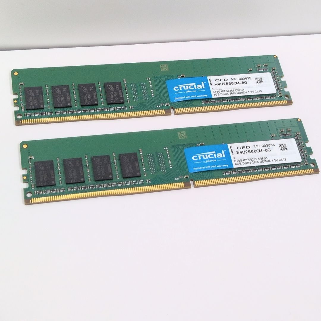 crucial メモリ DDR4-2666 W4U2666CM-8G CT8G4DFS8266.C8FD1 8GB UDIMM 1.2V CL19 2枚 クルーシャル