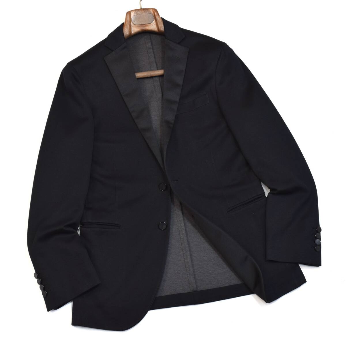 定価12.3万!!LEON掲載◎!!!【伊】BOGLIOLI/ボリオリ「 DOVER」圧倒的リッチ感漂うフォーマル/都会派タキシード ブラック ジャケット 44 S