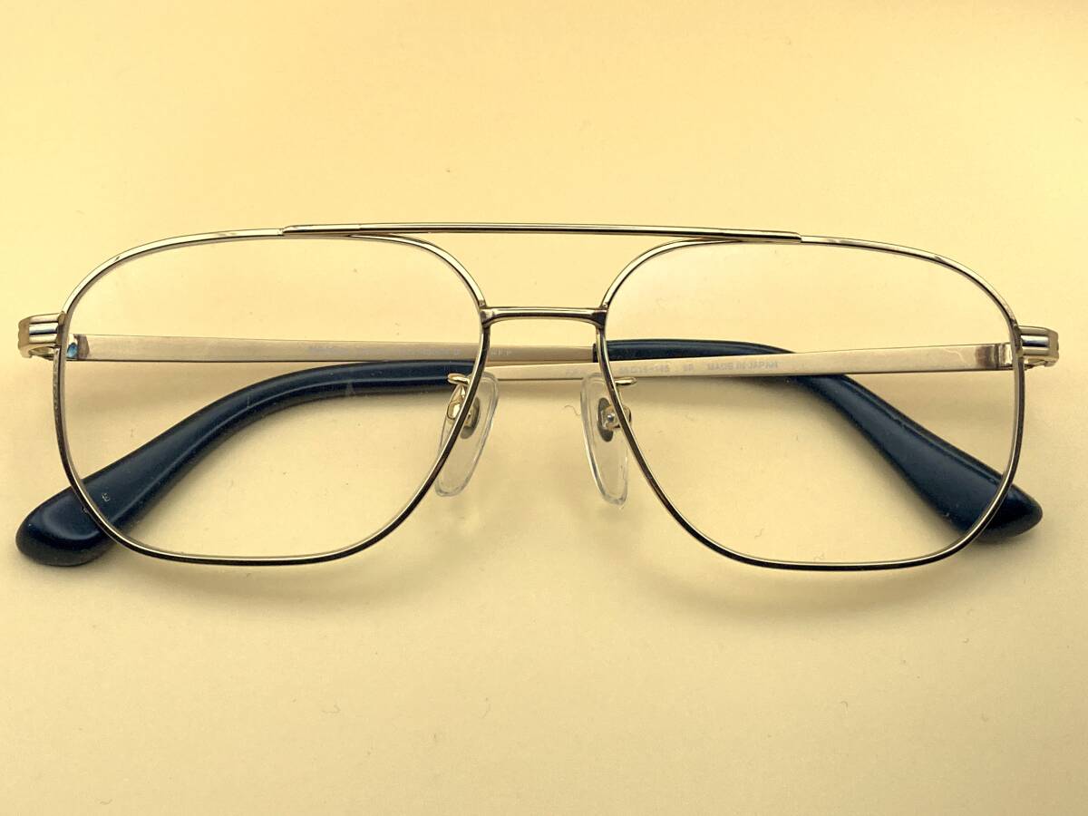 日本製 Mild flex ツーブリッジ 眼鏡 FNT-4306 56 ゴールド 中古 フレーム セミオート 金 メタル レトロ ビンテージ ダブルブリッジ