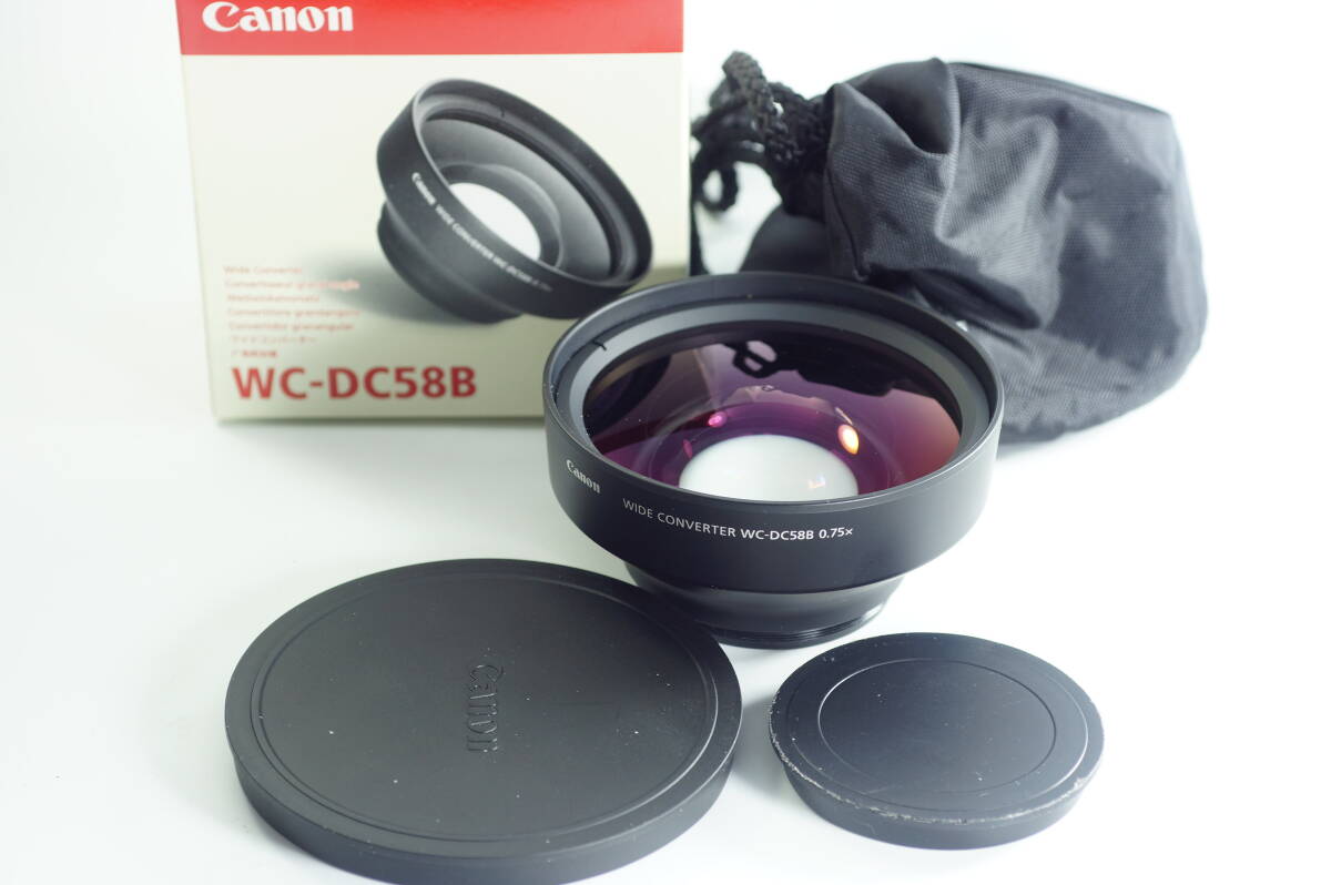 硝-017 とてもキレイ CANON WC-DC58B X0.75 ワイドコンバーター キャノン テレコンバーター キヤノン