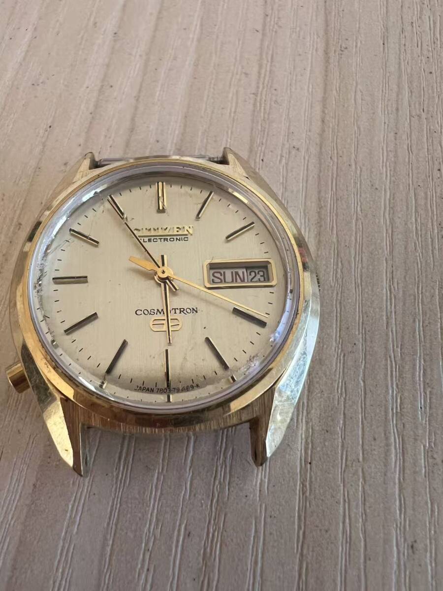 シチズン CITIZEN WATERRESISTANT GN-4W-S 金？GP コスモトロン シルバー文字盤 腕時計 メンズ 電磁テンプ 現状渡し