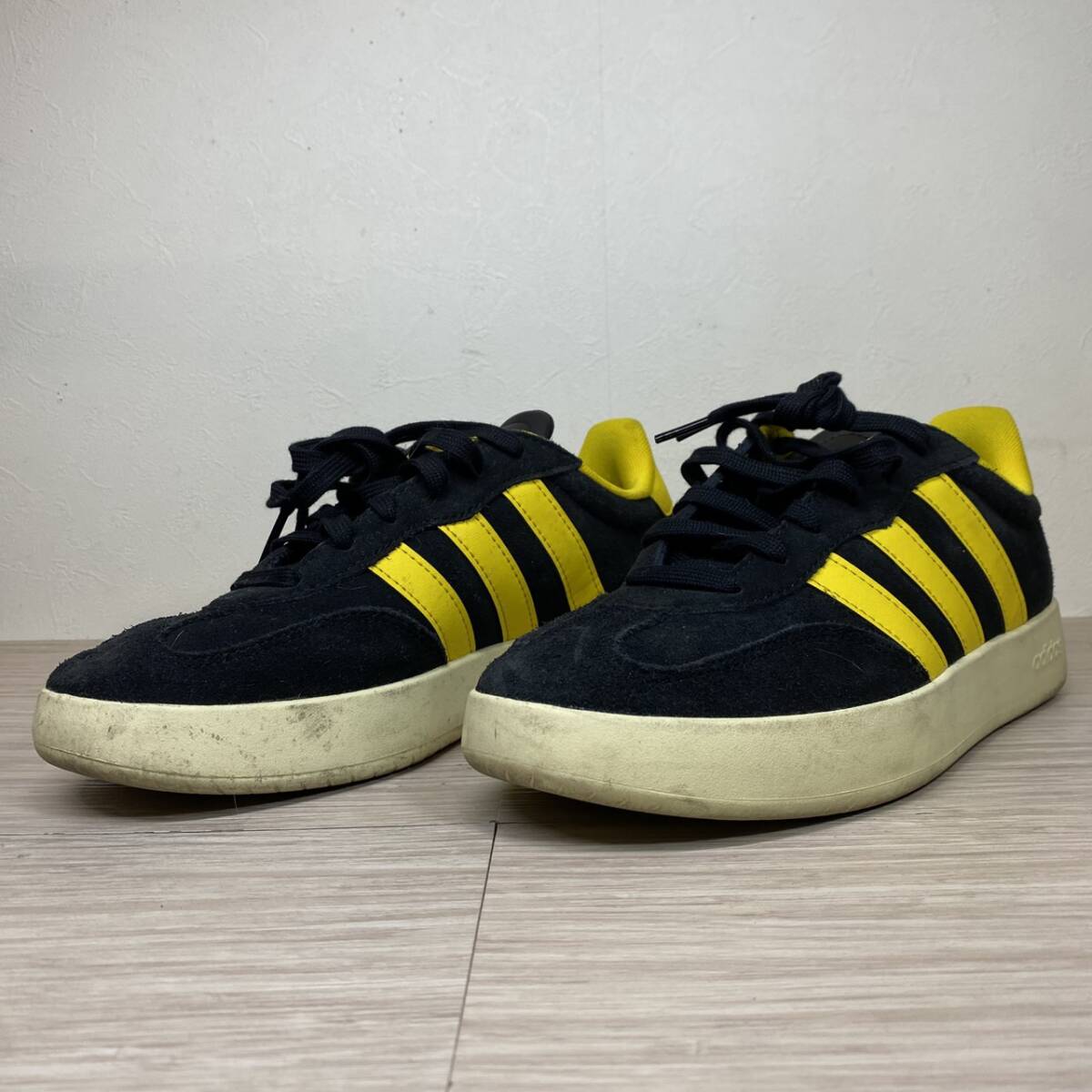 【MH-2219】中古品 adidas アディダス ローカット スニーカー 26.5cm ブラック/イエローJP7101
