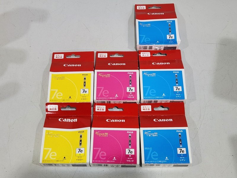 [未使用] キャノン/Canon 純正インクカートリッジ PIXUSシリーズ 7e CMY 期限切れ 計7個 (1)