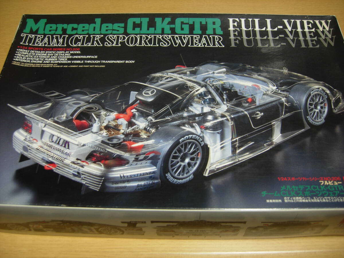 タミヤ　１/２４　スポーツカーシリーズNO、２０６　フルビューメルセデスベンツCLKーGTR　チームCLKスポーツウェアー