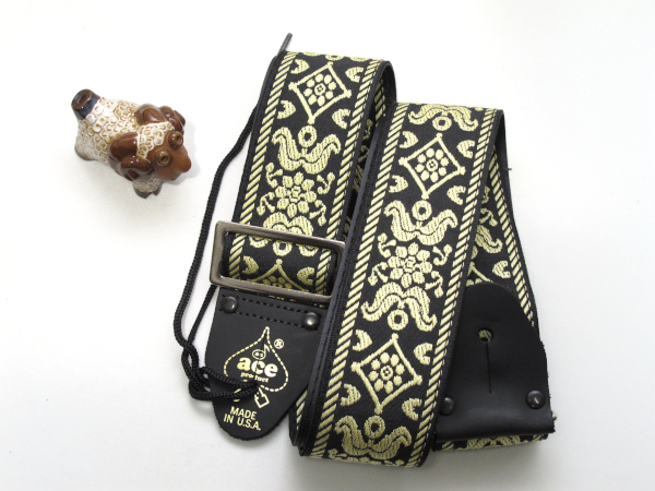 [新品] ACEギターストラップ ACE-7 OLD GOLD ACE VINTAGE REISSUE Guitar Straps