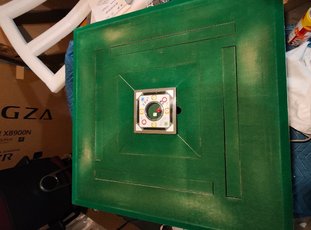 全自動麻雀卓 テンリーダー枠 雀豪昇龍Ⅱ 自動配牌機能 ドラ出し 王牌残し(7山残し) 嶺上牌下ろし 25000点×4 点棒付き 牌付き 引取可能