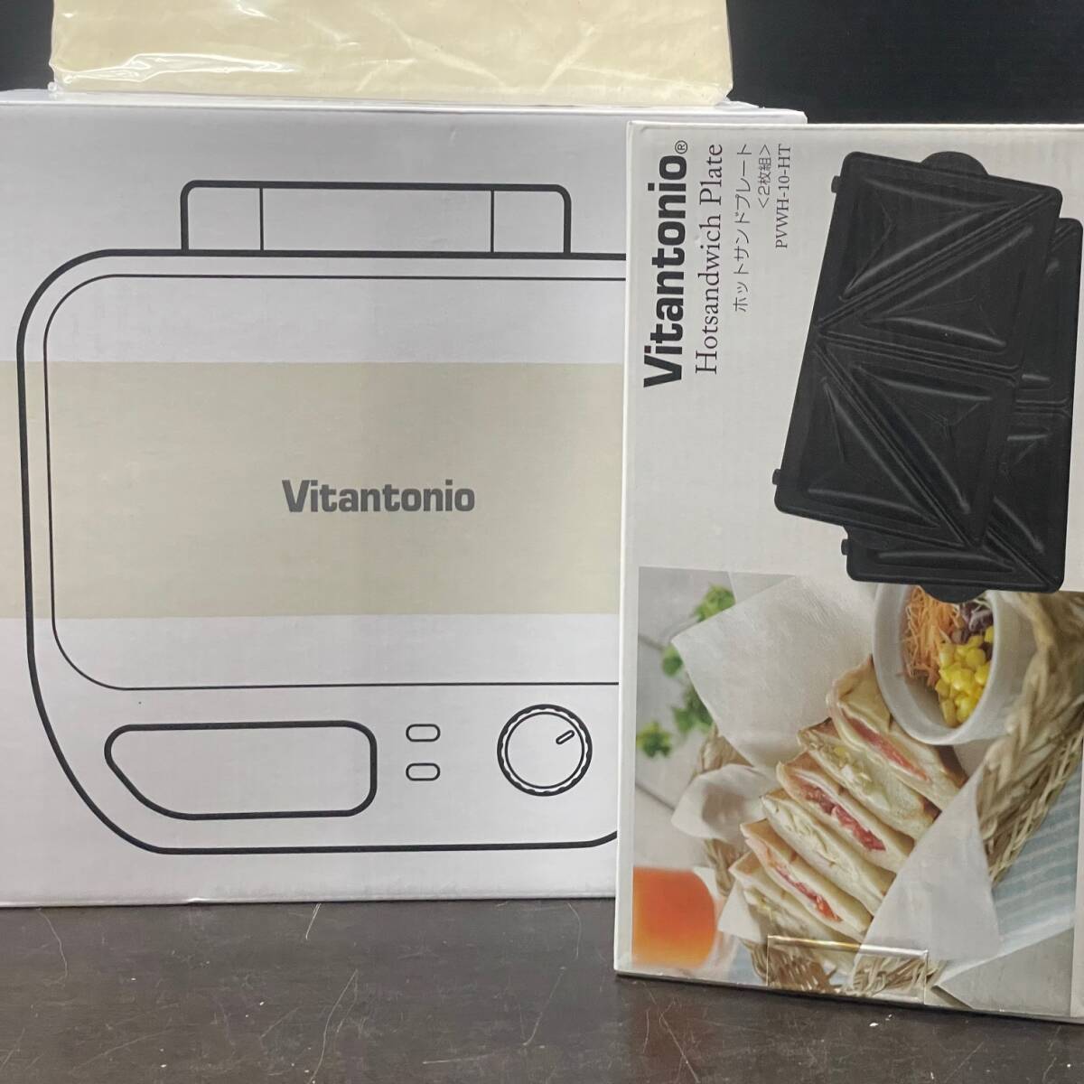 未使用品 Vitantonio ビタントニオ ワッフル＆ホットサンドベーカー ホワイト VWH-500-W ホットサンドプレート PVWH-10-HT 収納ポーチ
