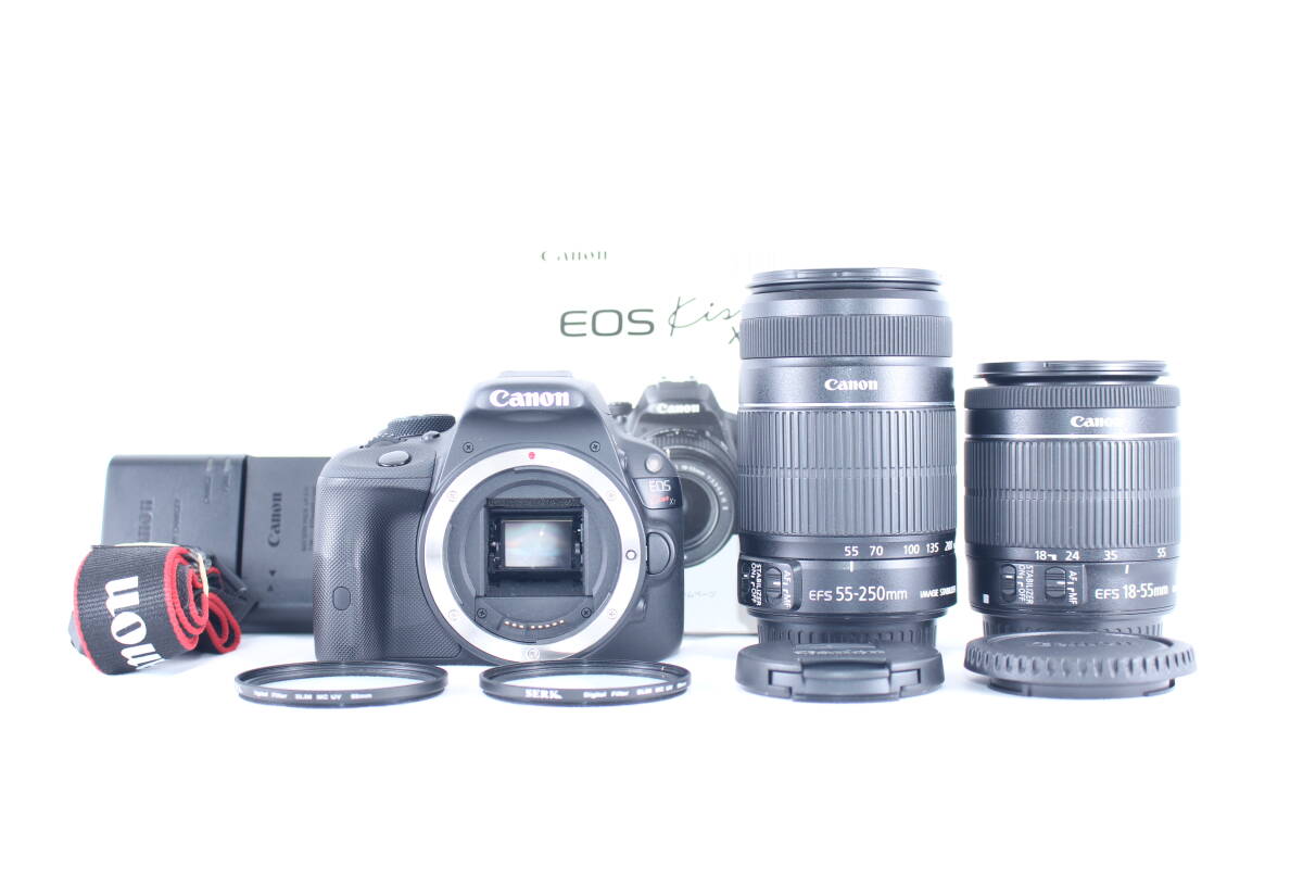 ★超極上★キャノン CANON EOS KiSS X7 ダブルレンズキット★完動★#T039