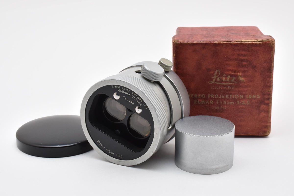 ★希少品★ ライカ Leica IMPUU 5cm F3.5 Stereo Elmar ステレオ プロジェクションレンズ 元箱付き RYM5610#408